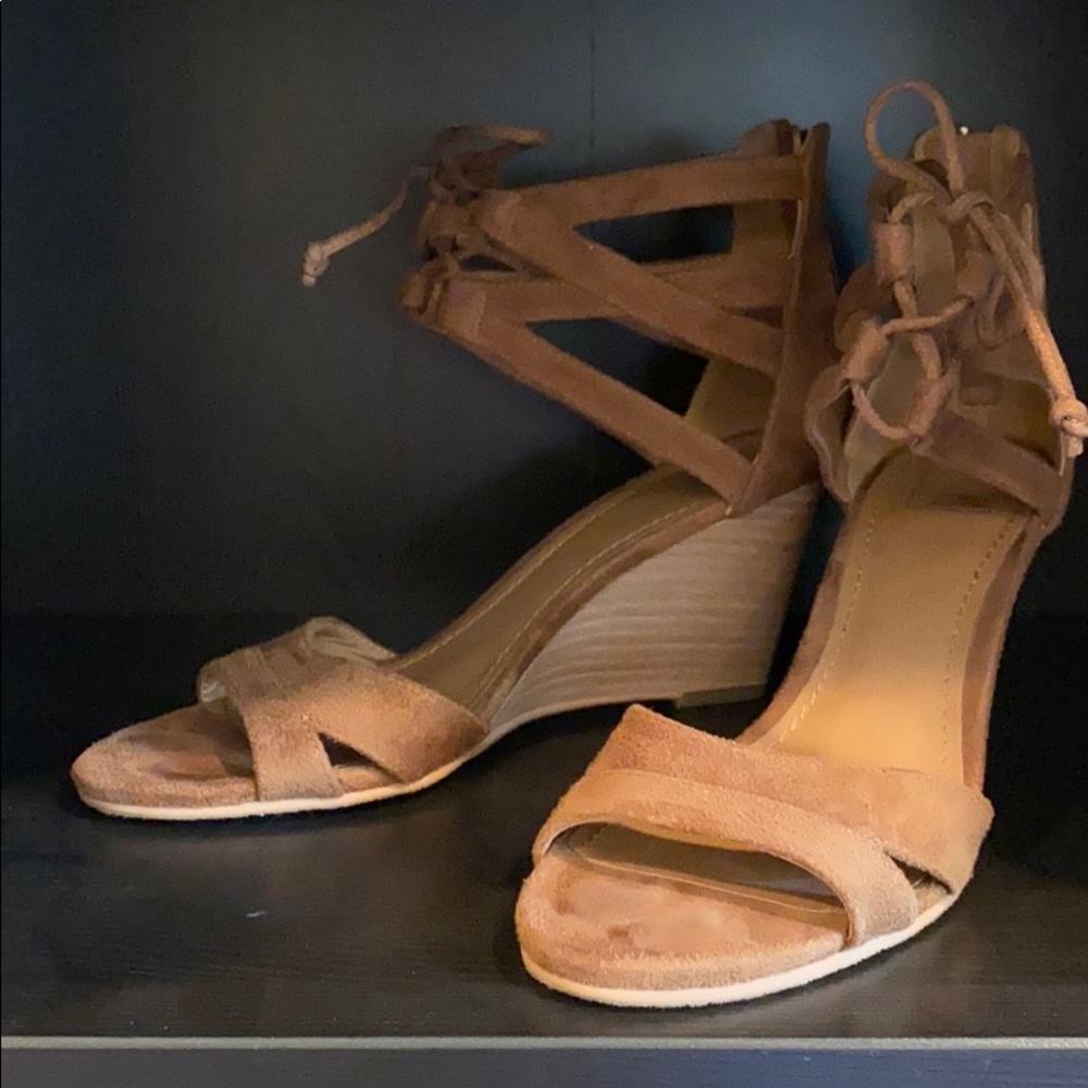 14 & Union suede sandals with ankle tie detail